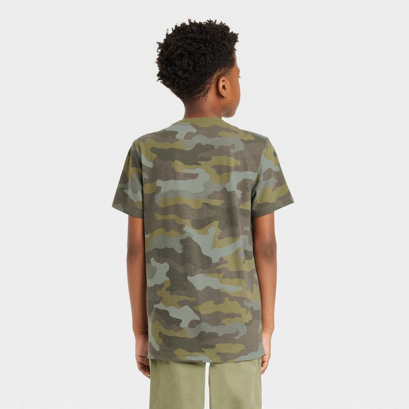 slide 2 of 3, Boys' Short Sleeve Printed T-Shirt - Cat & Jack™ Dark Green S, 1 ct