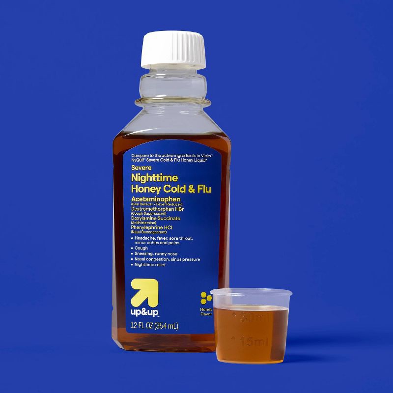 slide 2 of 3, Severe Nighttime Honey Cold & Flu - 12 fl oz - up&up™, 12 fl oz