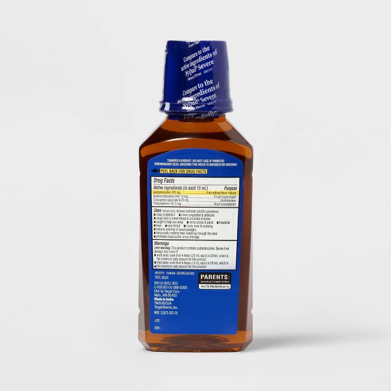 slide 3 of 3, Severe Nighttime Honey Cold & Flu - 12 fl oz - up&up™, 12 fl oz