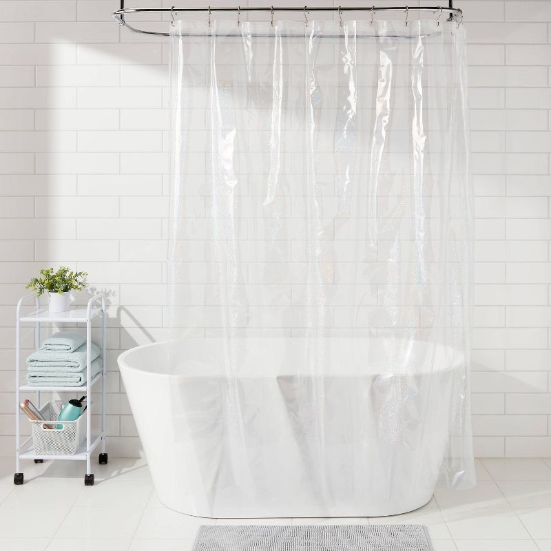 slide 2 of 4, PEVA Holographic Shower Curtain - Room Essentials™, 1 ct