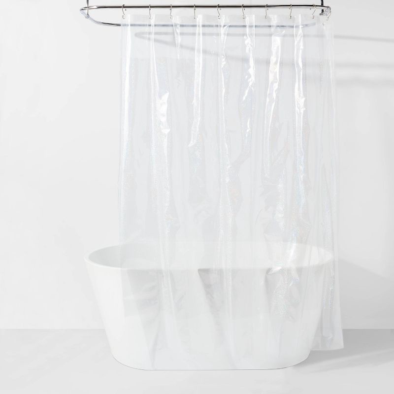 slide 1 of 4, PEVA Holographic Shower Curtain - Room Essentials™, 1 ct