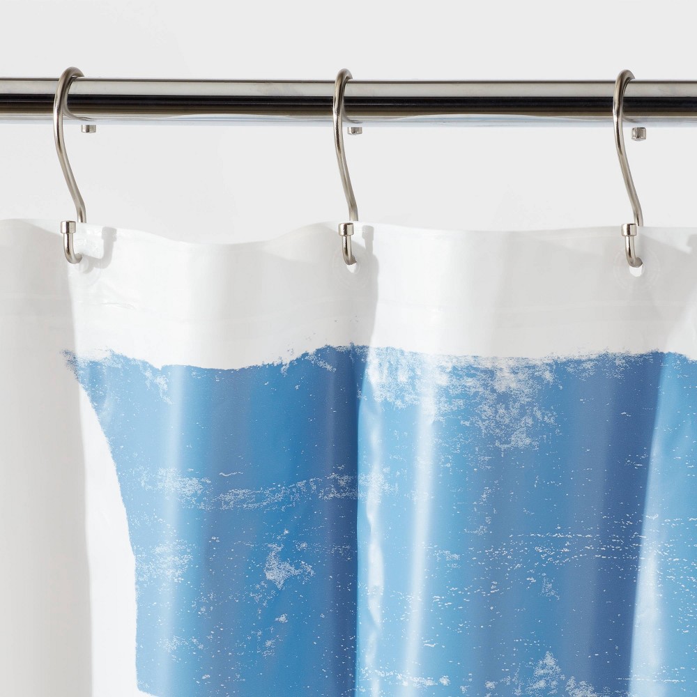 slide 3 of 4, PEVA Mountains Shower Curtain Blue - Room Essentials, 1 ct