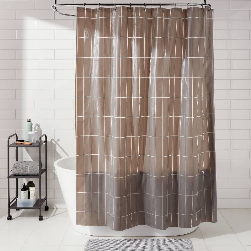 slide 2 of 6, PEVA Bundle Shower Curtain Matte Gray - Room Essentials™, 1 ct