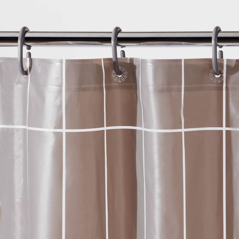 slide 3 of 6, PEVA Bundle Shower Curtain Matte Gray - Room Essentials™, 1 ct