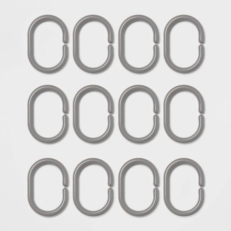 slide 6 of 6, PEVA Bundle Shower Curtain Matte Gray - Room Essentials™, 1 ct