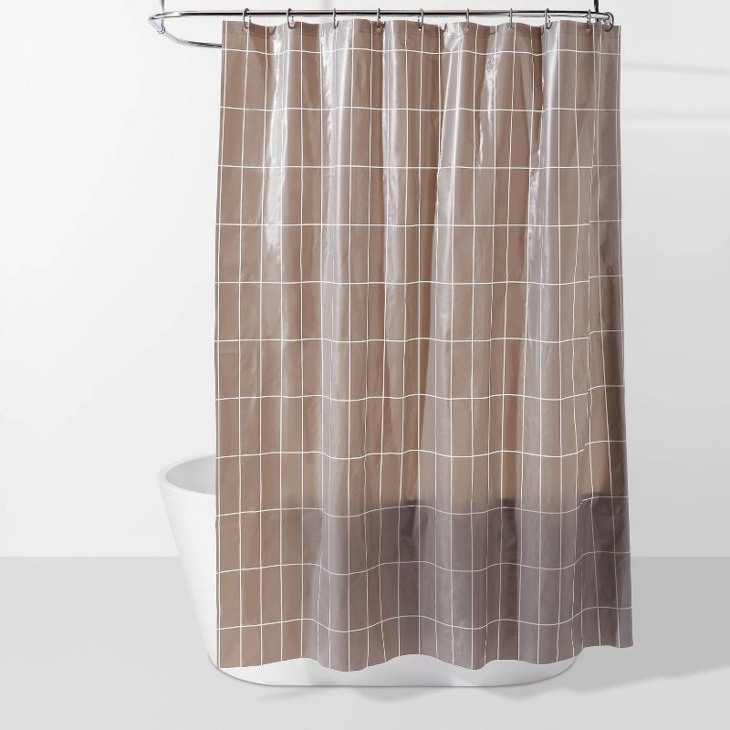 slide 1 of 6, PEVA Bundle Shower Curtain Matte Gray - Room Essentials™, 1 ct