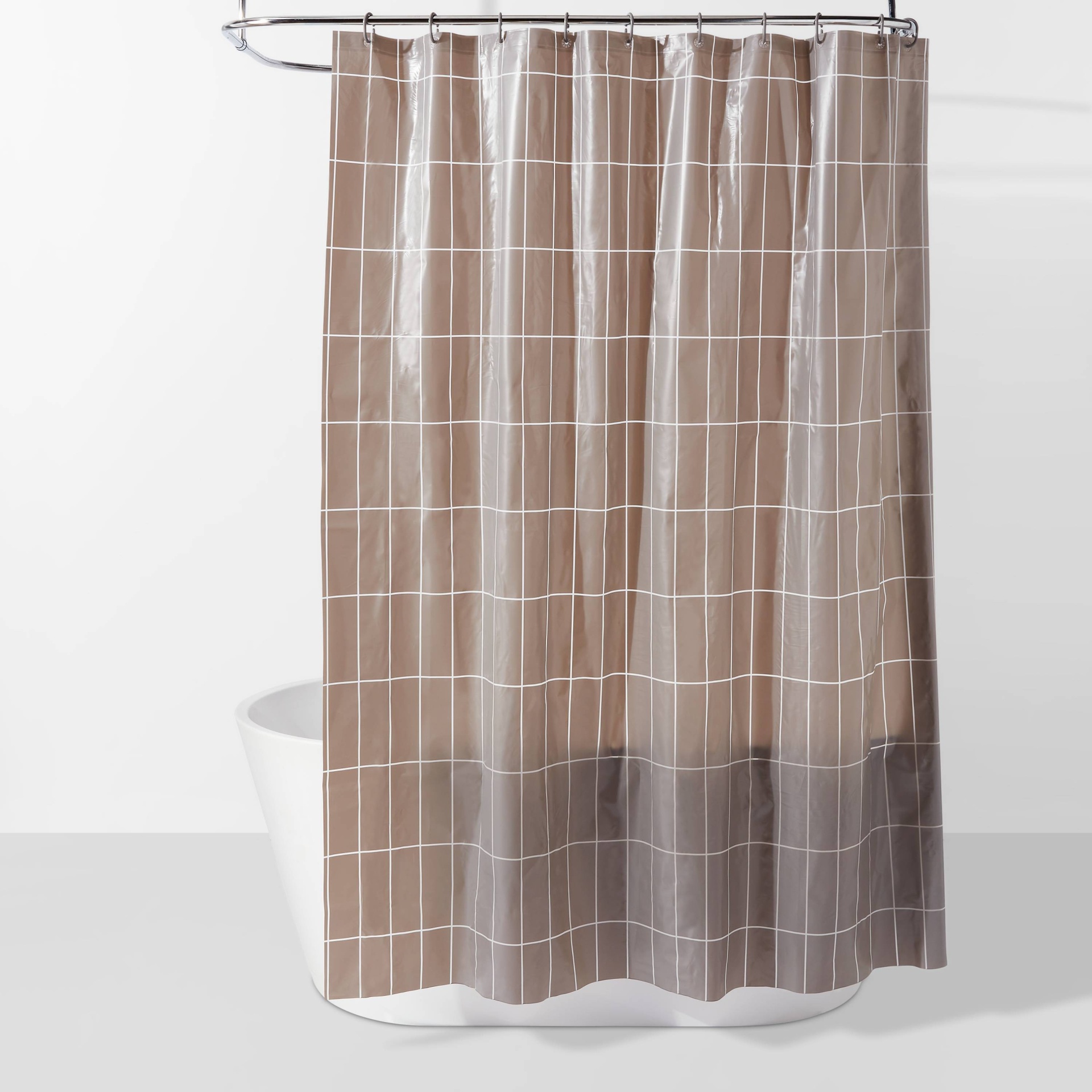 slide 1 of 6, PEVA Bundle Shower Curtain Matte Gray - Room Essentials, 1 ct