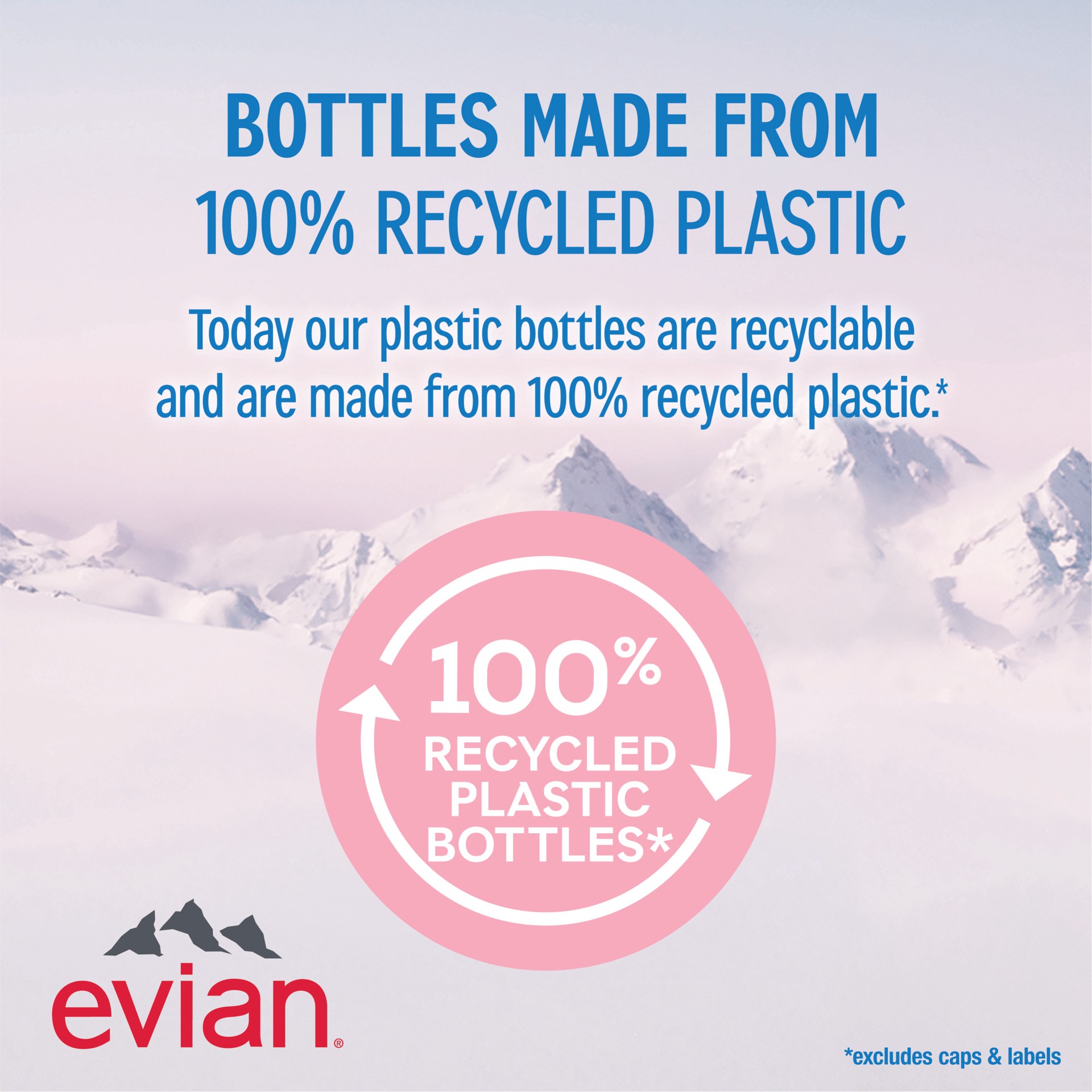 slide 3 of 5, Evian Natural Spring Water, 500 ML (16.9 fl oz) bottle, 1 ct