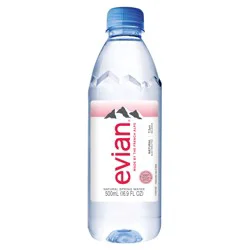 evian Natural Spring Water, 500 ML (16.9 fl oz) bottle