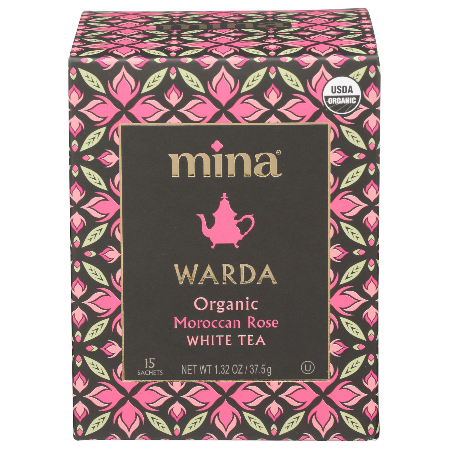 slide 1 of 2, Mina Tea Organic White Moroccan Rose, 15 ct