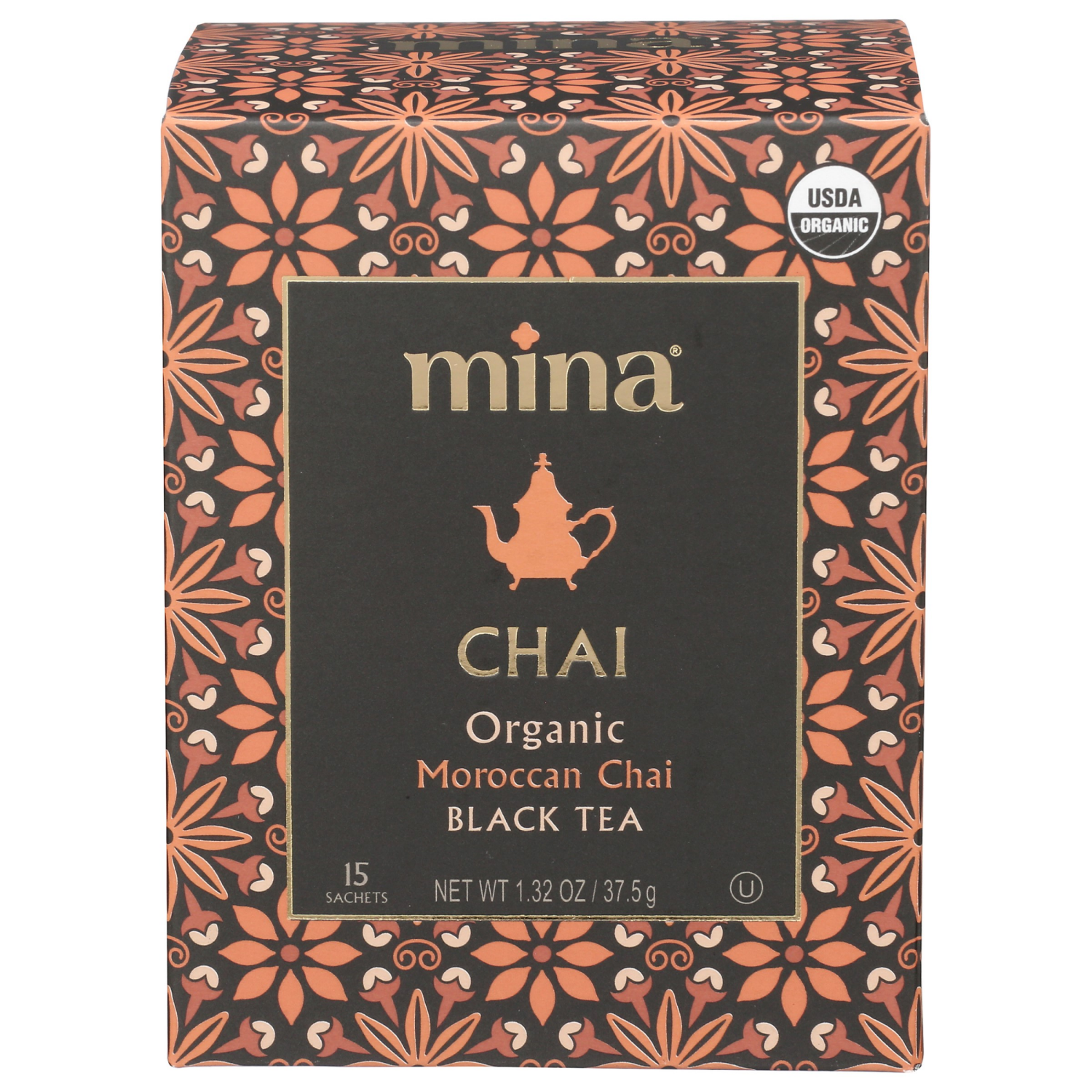 slide 1 of 2, Mina Tea Organic Black Moroccan Chai, 15 ct