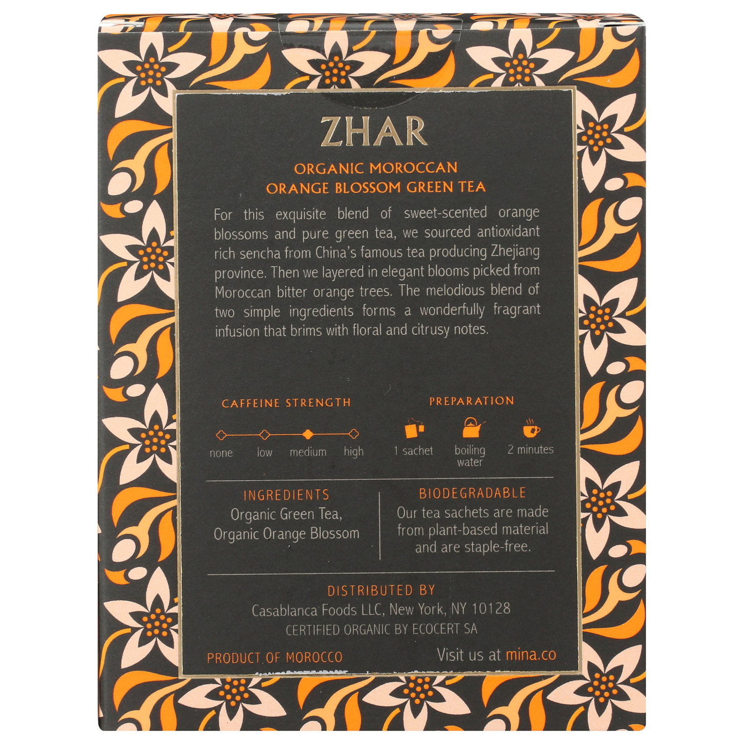 slide 2 of 2, Mina Tea Organic Green Orange Blossom, 15 ct