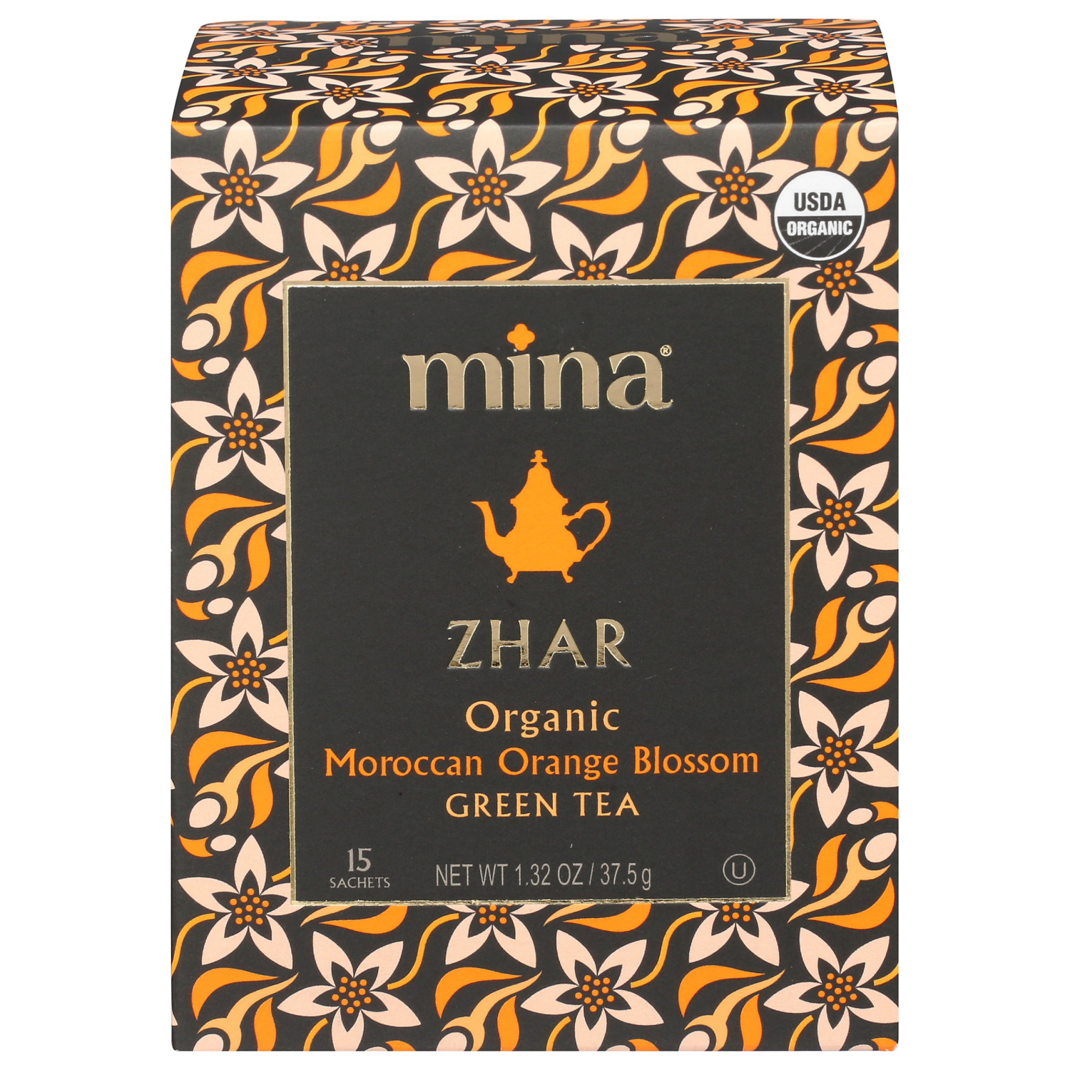 slide 1 of 2, Mina Tea Organic Green Orange Blossom, 15 ct