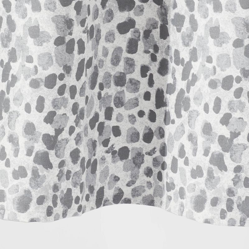 slide 4 of 4, Leopard Glam Shower Curtain Ombre Gray - Threshold™: 100% Cotton, Woven, Machine Washable, Buttonhole Top, 1 ct