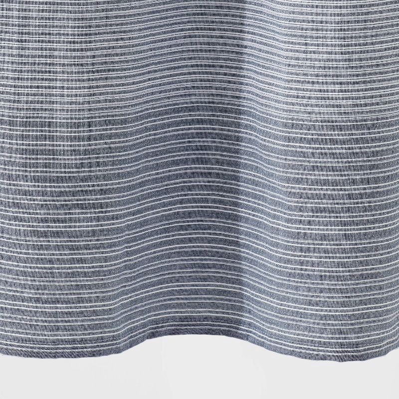 slide 4 of 4, Nautical Shower Curtain Ombre Blue - Threshold™: Cotton Blend, Machine Washable, Woven Texture, Buttonhole Top, 1 ct