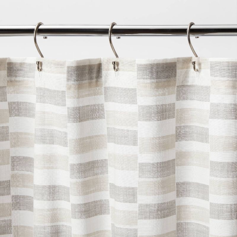 slide 3 of 4, Colorblock Shower Curtain Gray - Threshold™, 1 ct