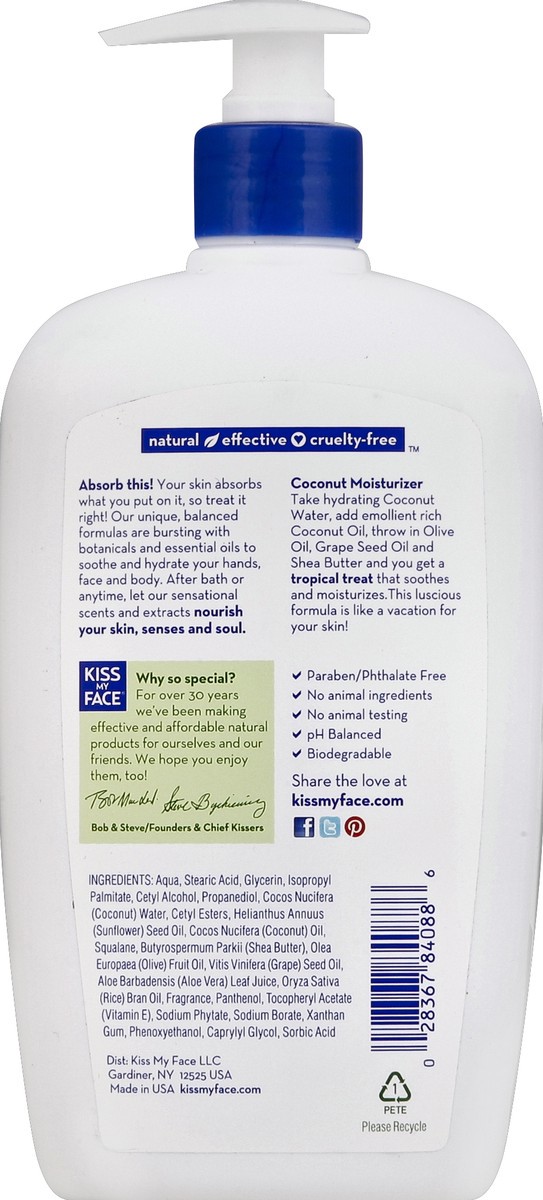 slide 3 of 3, Kiss My Face Coconut Moisturizer, 16 oz