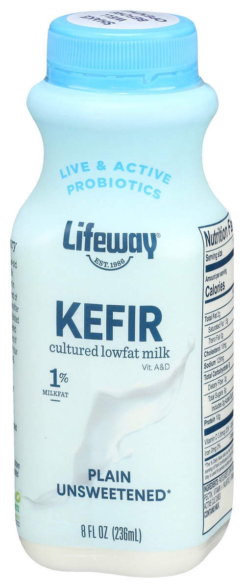 slide 2 of 9, Lifeway Lowfat Plain Kefir, 1/2 pint