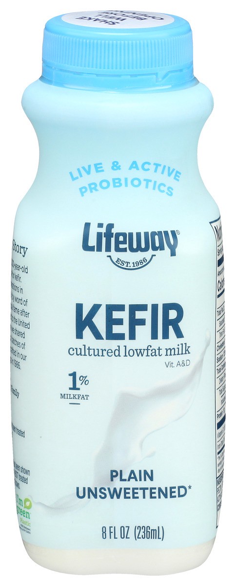 slide 6 of 9, Lifeway Lowfat Plain Kefir, 1/2 pint