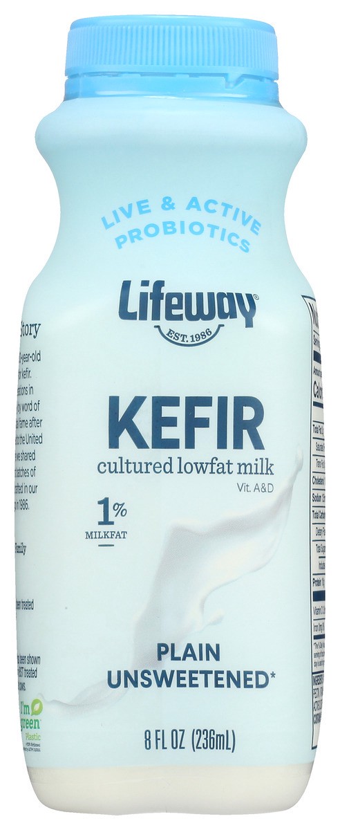 slide 1 of 9, Lifeway Lowfat Plain Kefir, 1/2 pint