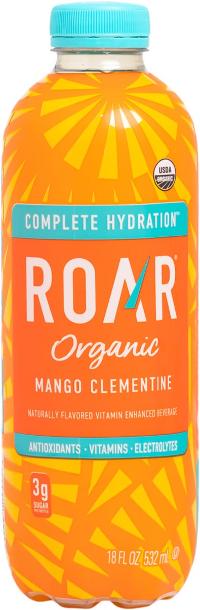 slide 1 of 12, ROAR Roar Organic Mango Clementine Hydration Beverage - 18 fl oz, 18 fl oz