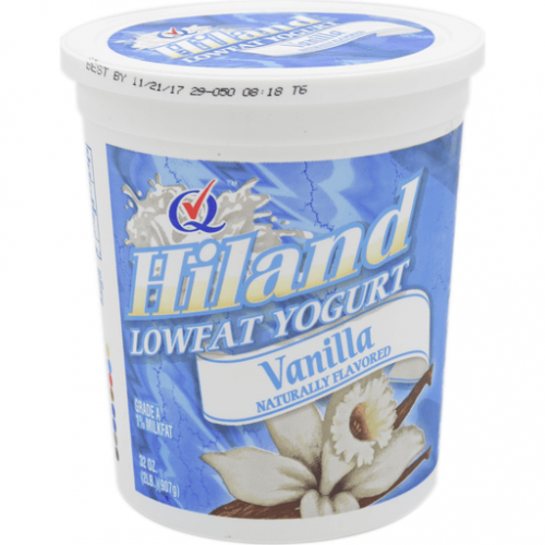 slide 1 of 1, Hiland Dairy Vanilla Yogurt, 32 oz