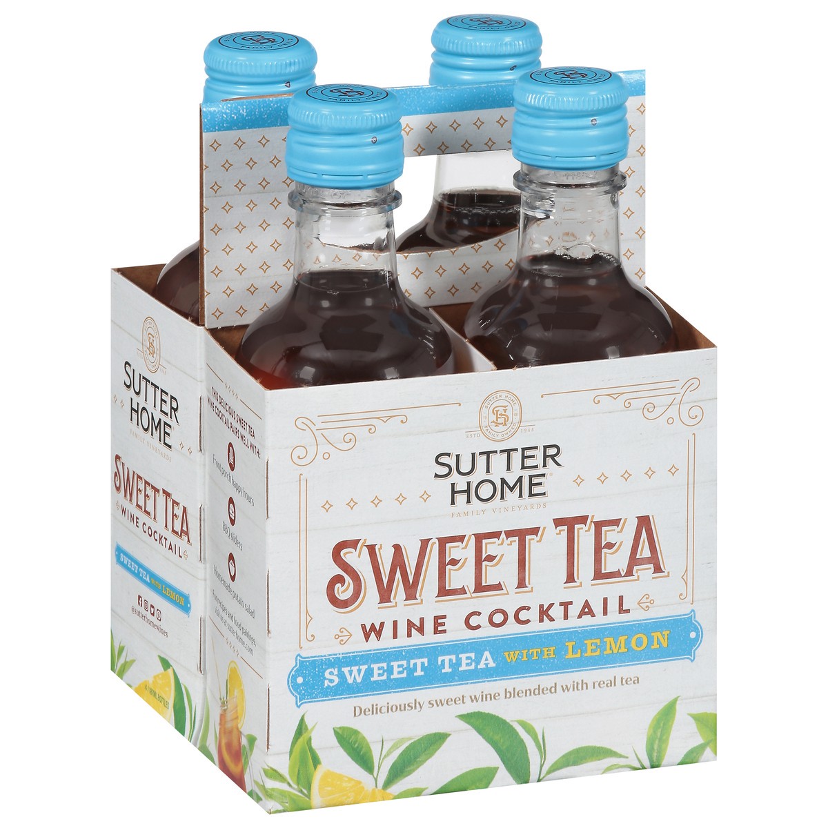 slide 4 of 9, Sutter Home Sweet Tea Wine Cocktail 4 - 187 ml Bottles, 4 ct; 187 ml