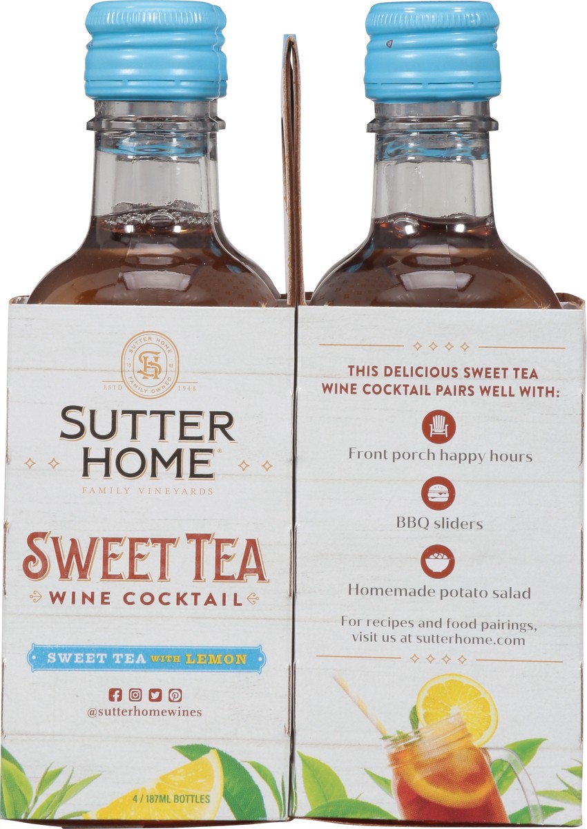 slide 9 of 9, Sutter Home Sweet Tea Wine Cocktail 4 - 187 ml Bottles, 4 ct; 187 ml