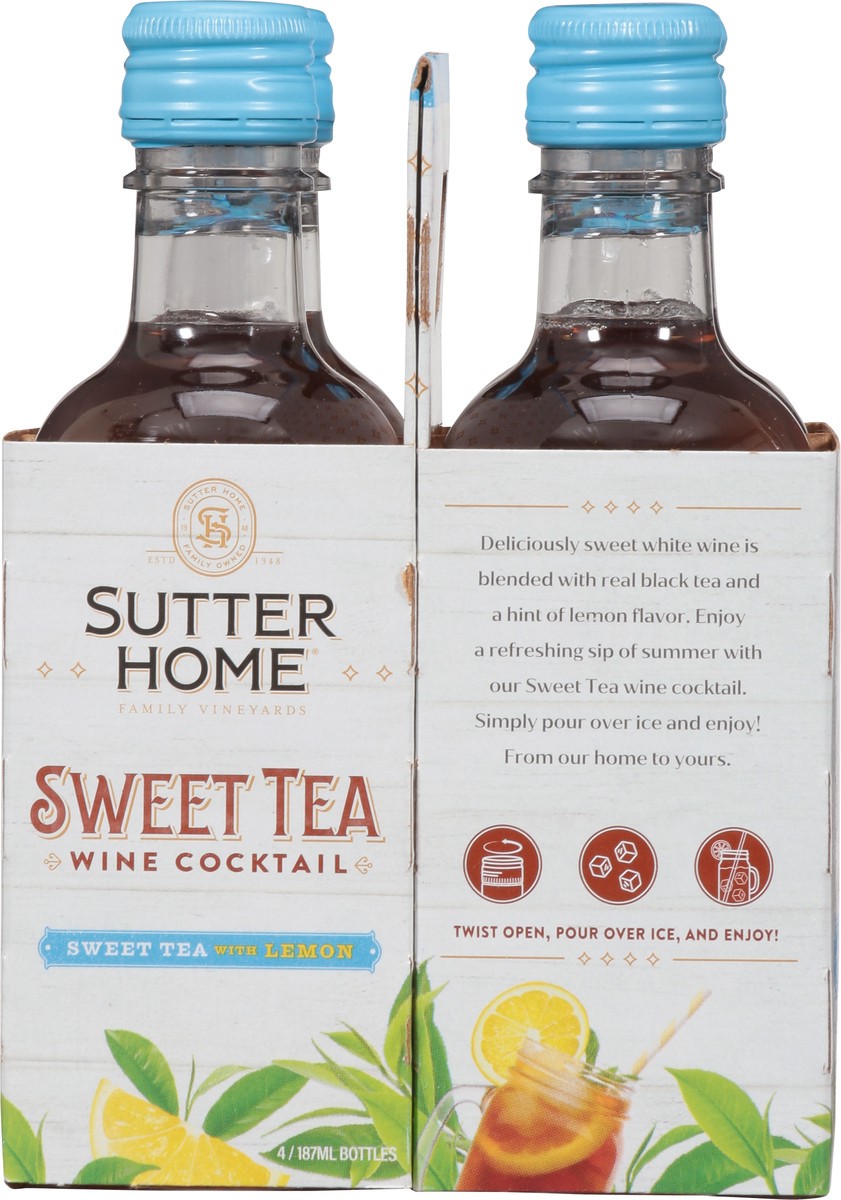 slide 6 of 9, Sutter Home Sweet Tea Wine Cocktail 4 - 187 ml Bottles, 4 ct; 187 ml