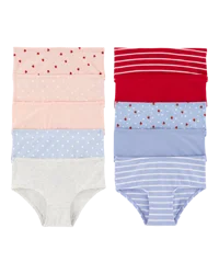 Carter's Kid 10-Pack Strawberry Brief Stretch Cotton Undies - Blue/Red - Size 10-12