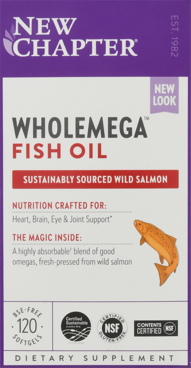 slide 1 of 9, New Chapter Wholemega Fish Oil, 120 ct