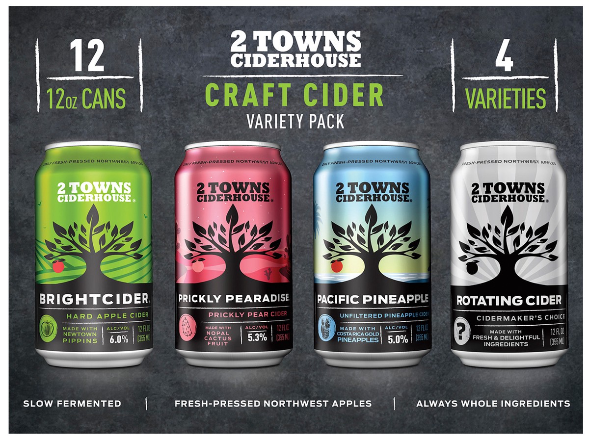 slide 5 of 6, 2 Towns Ciderhouse Variety Pack 12-12 Oz Cans, 12 ct; 12 oz