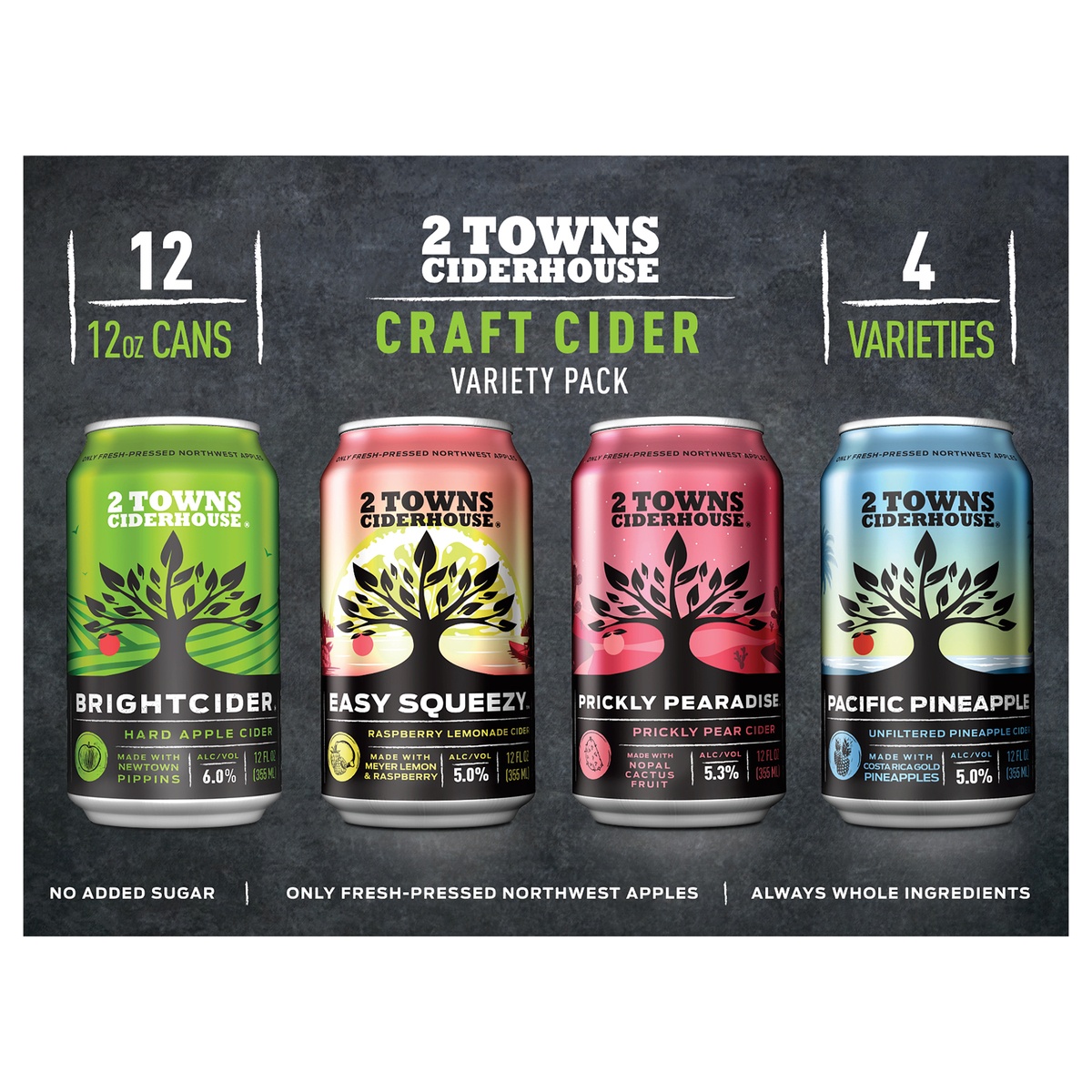 slide 1 of 1, 2 Towns Ciderhouse Craft Cider Variety Pack, 12 ct; 12 oz