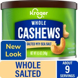 Kroger Whole Salted With Sea Salt Cashews