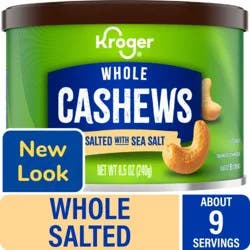 Kroger Whole Salted With Sea Salt Cashews