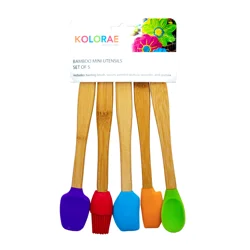 Kolorae Bamboo Mini Utensils, Assorted Colors