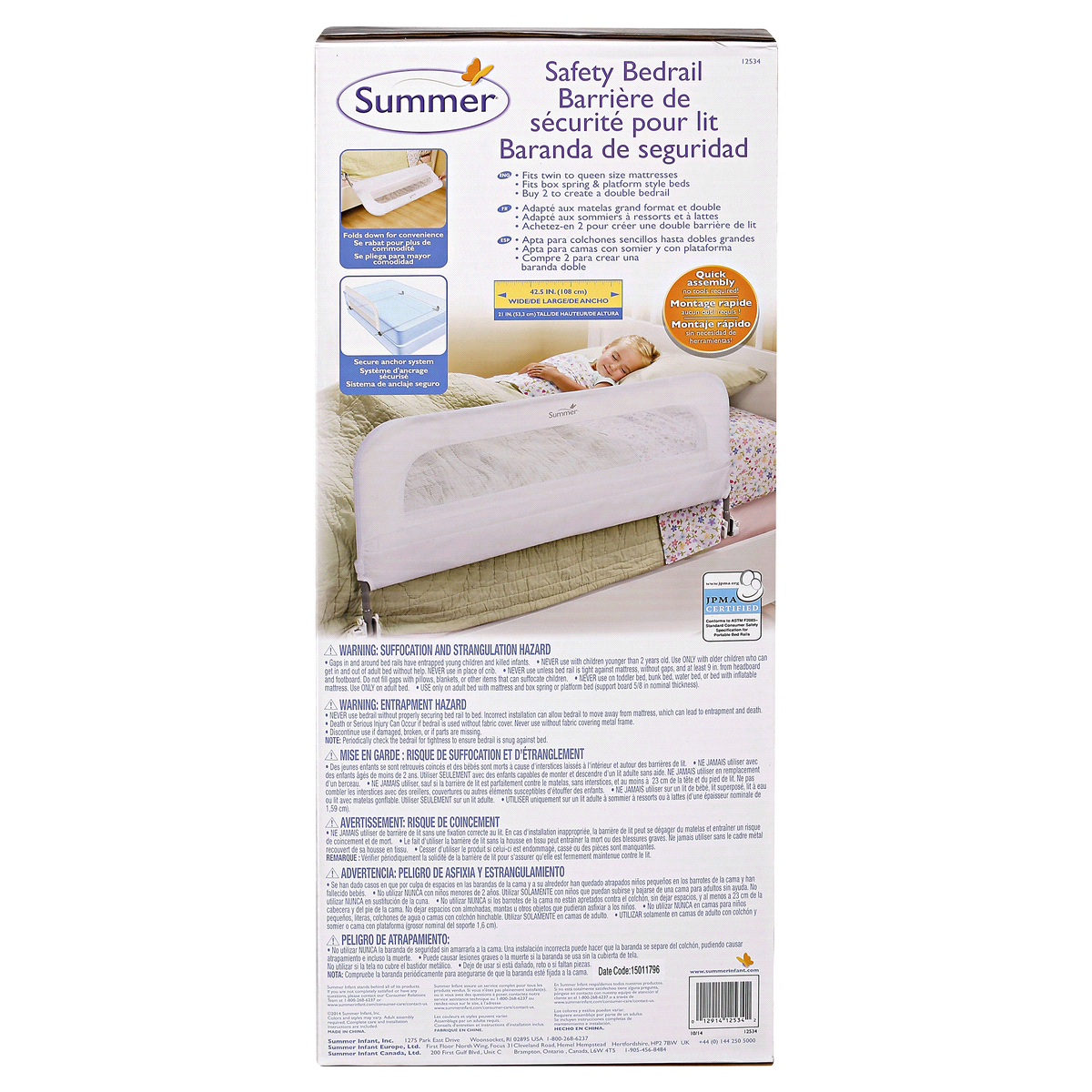 slide 2 of 4, Summer Infant Single Bedrail - White, 1 ct