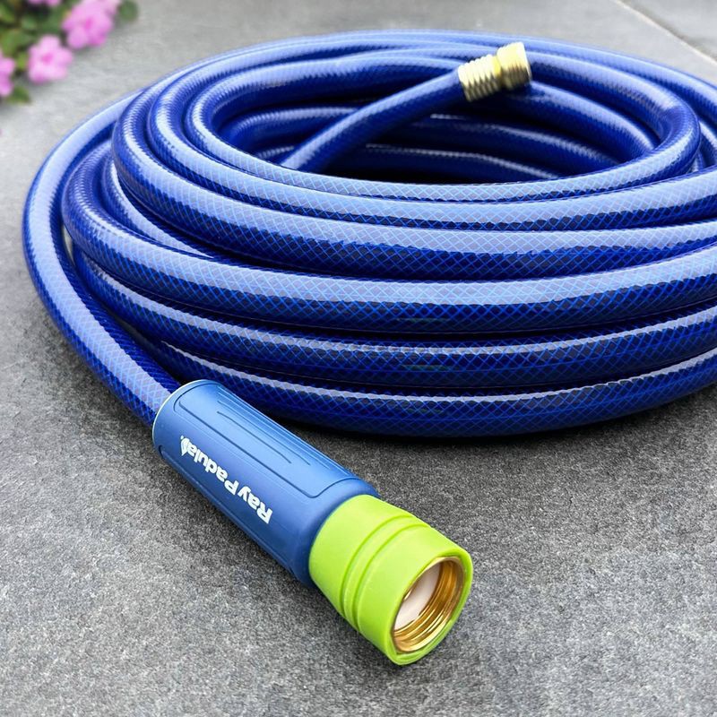 slide 2 of 8, Ray Padula InfiniFlo 50ft Silver Medium Duty Garden Hose: PVC Leak-Resistant, Outdoor Use, 5/8" Diameter, 50 ft