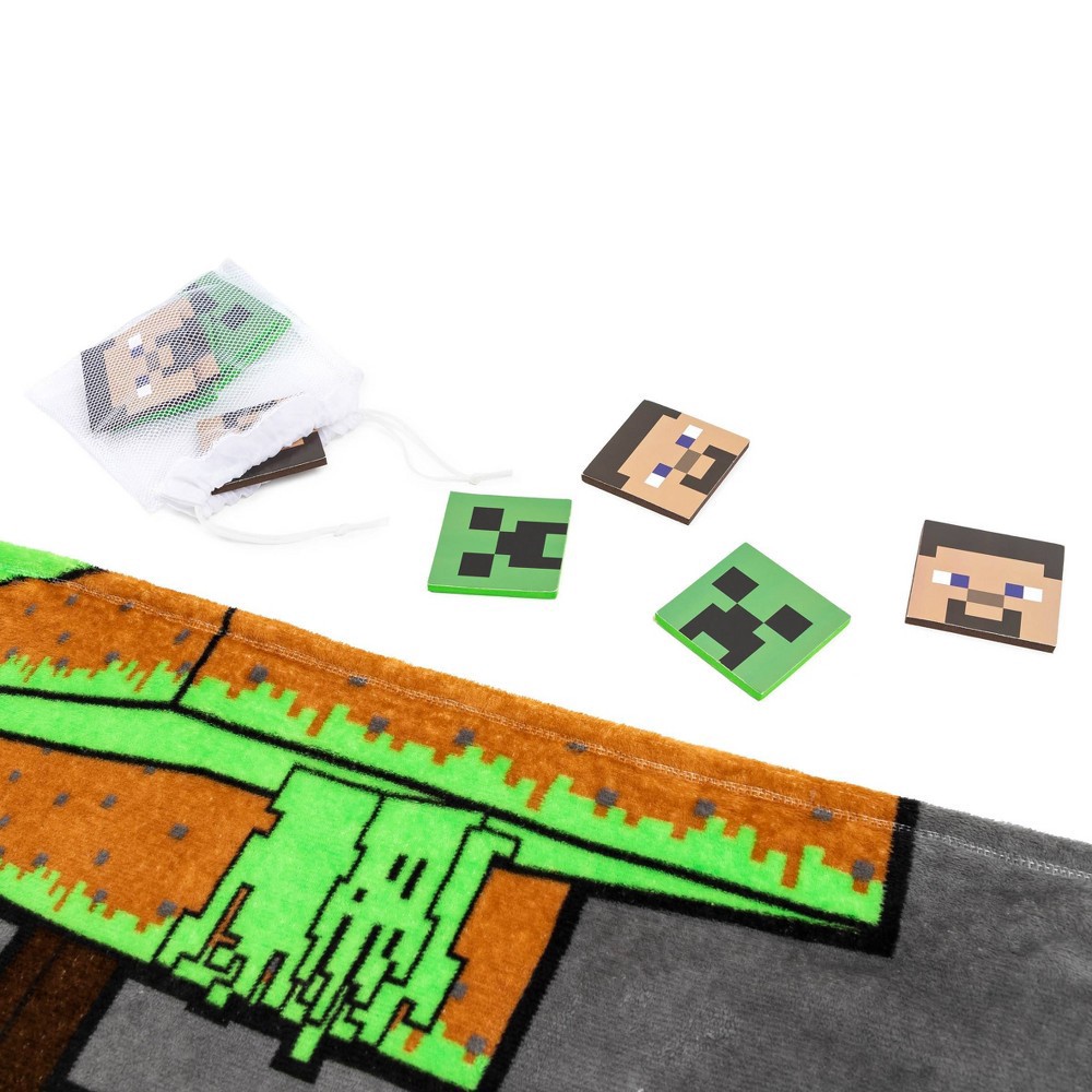 slide 2 of 5, Minecraft Tic Tac Toe Game Blanket, 1 ct