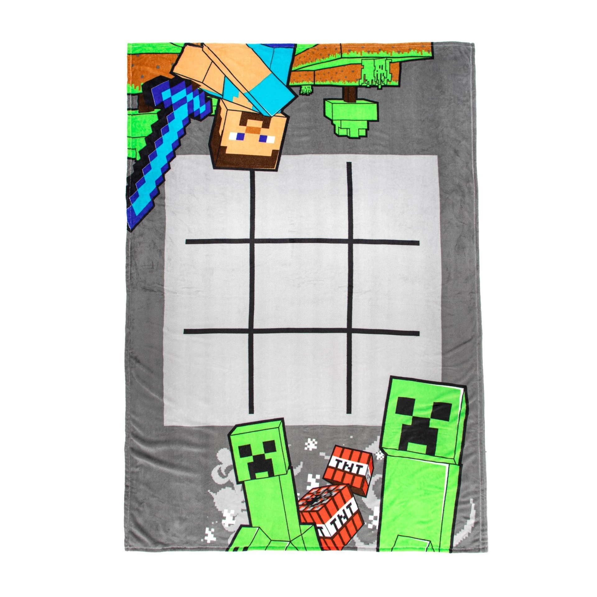 slide 1 of 5, Minecraft Tic Tac Toe Game Blanket, 1 ct