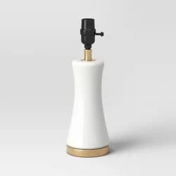 13"x4.25" Small Opal Glass Lamp Base White - Threshold™: Gold-Tone Brass Accent, ETL Listed, No Shade