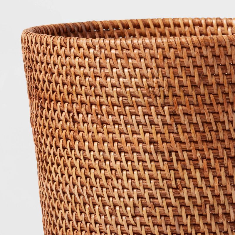 slide 3 of 3, Rattan Wastebasket Light Brown - Threshold™, 1 ct