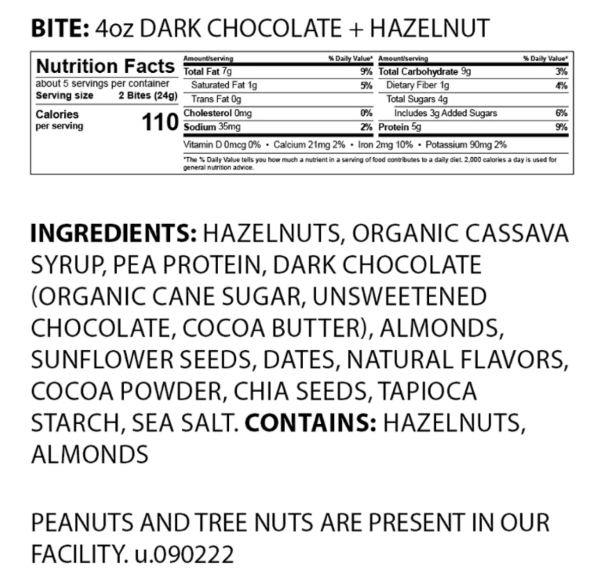 slide 2 of 2, The GFB Gluten Free Bar Dark Chocolate Hazelnut Bites, 4 oz