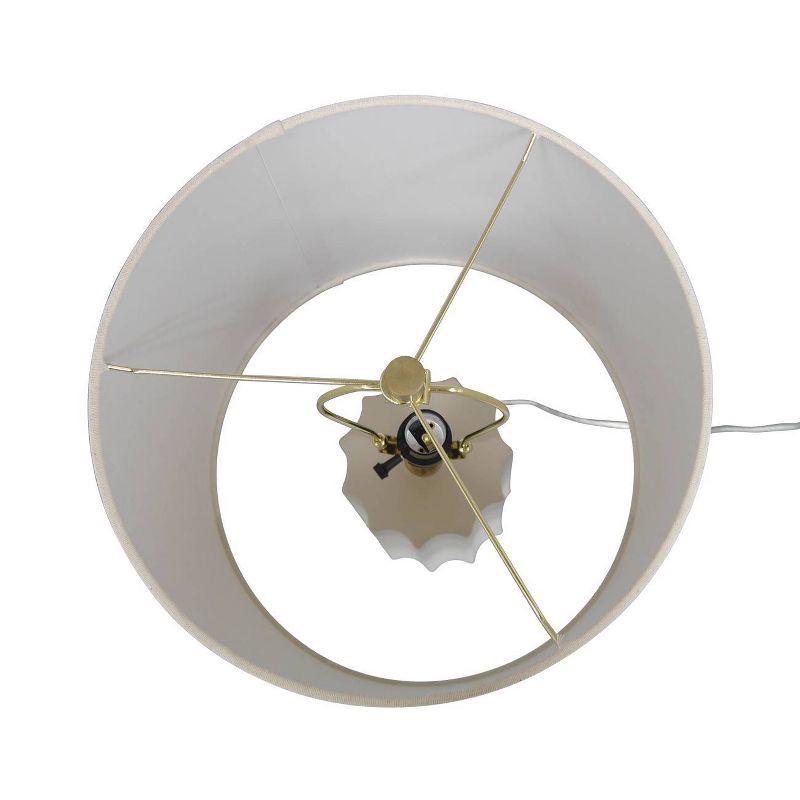 slide 8 of 9, 24.75"x13" Ribbed Ceramic Table Lamp Cream - Threshold™: Bedside, Nightstand, No Assembly Required, 1 ct