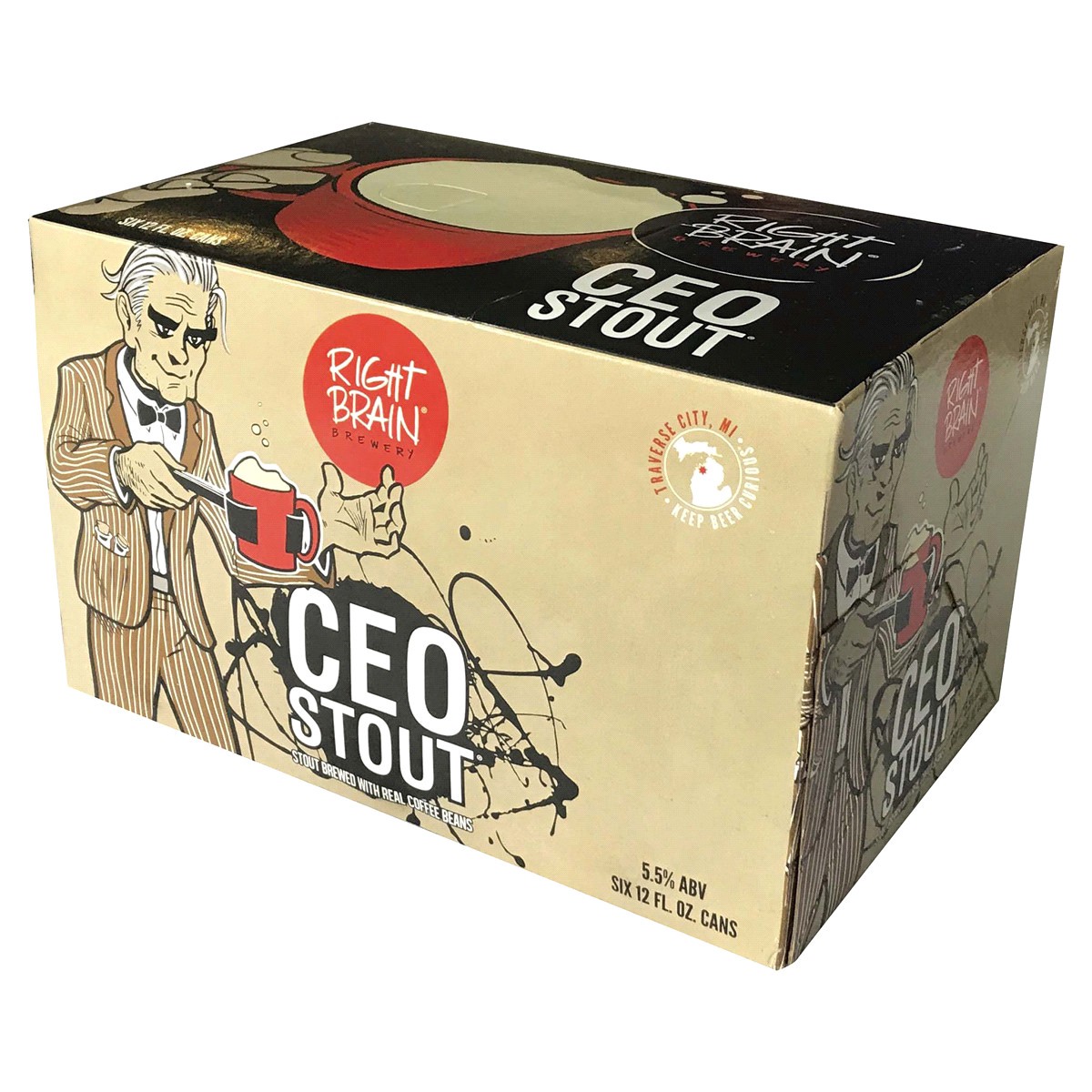 slide 2 of 2, Right Brain Ceo Stout, Coffee Stout, 6 ct; 12 oz
