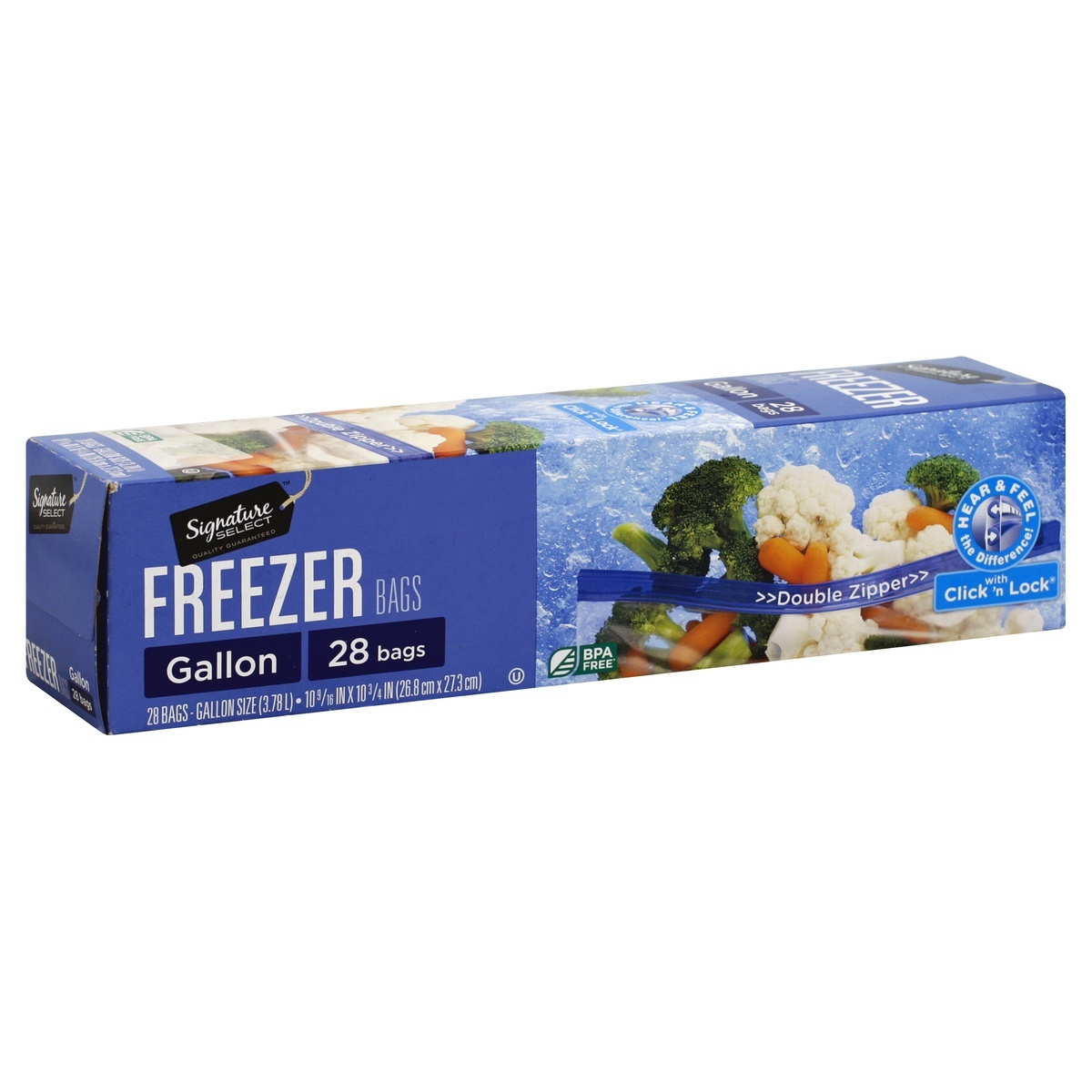 slide 1 of 5, Signature Select Freezer Bags 28 ea, 