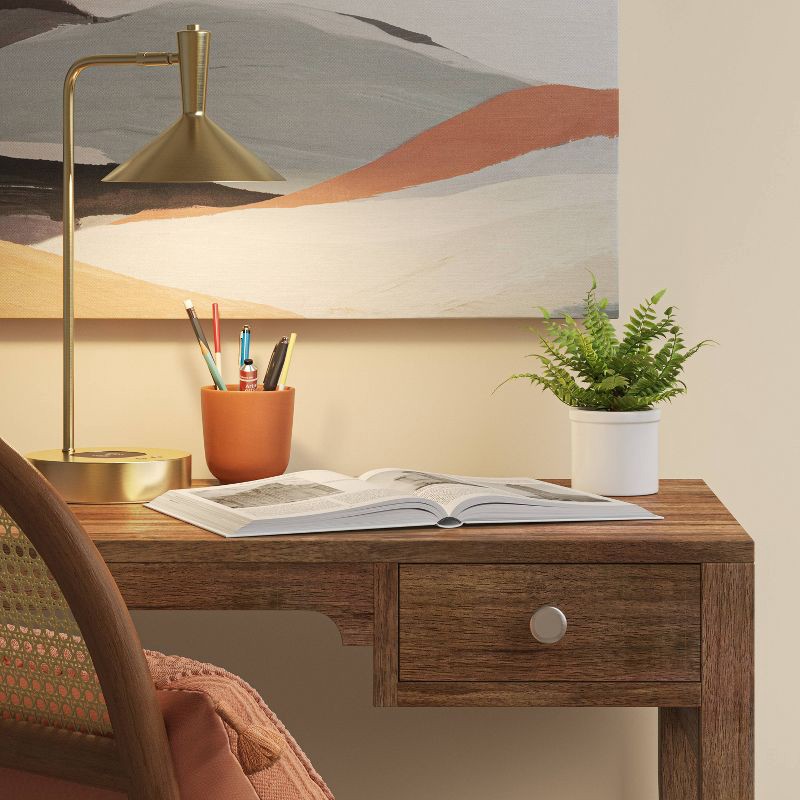 slide 3 of 3, LED Wireless Charging Task Lamp with USB Brass - Threshold™: Cone Shade, Touch Sensor, Includes LED Bulb, 1 ct