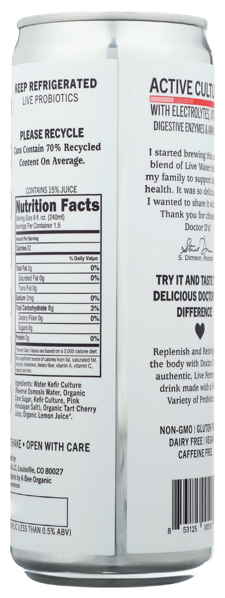 slide 2 of 2, Doctor D's Sparkling Probiotic Drink Tart Cherry- 12 oz, 12 oz