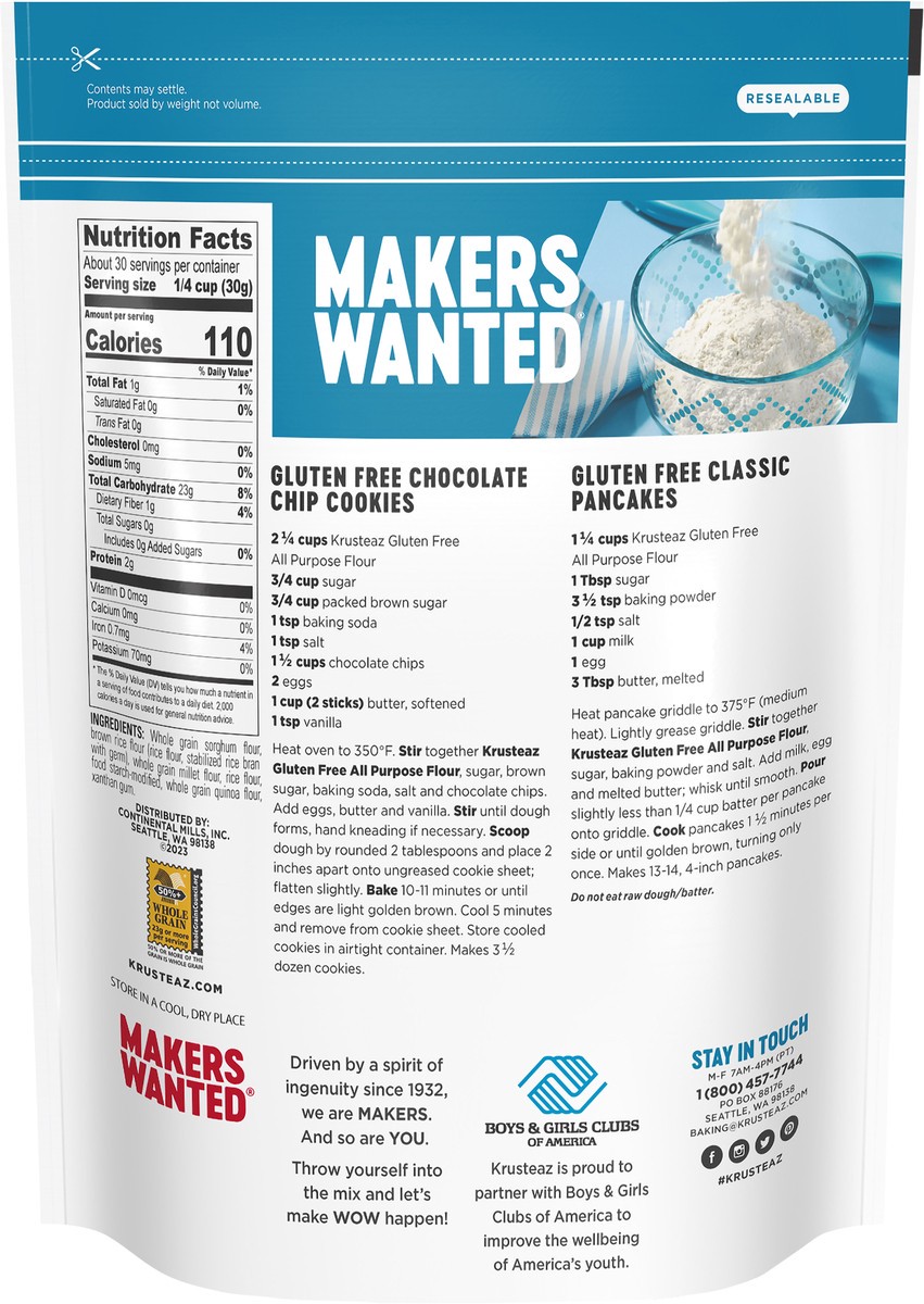 slide 2 of 6, Krusteaz Gluten Free All Purpose Flour, 32 oz