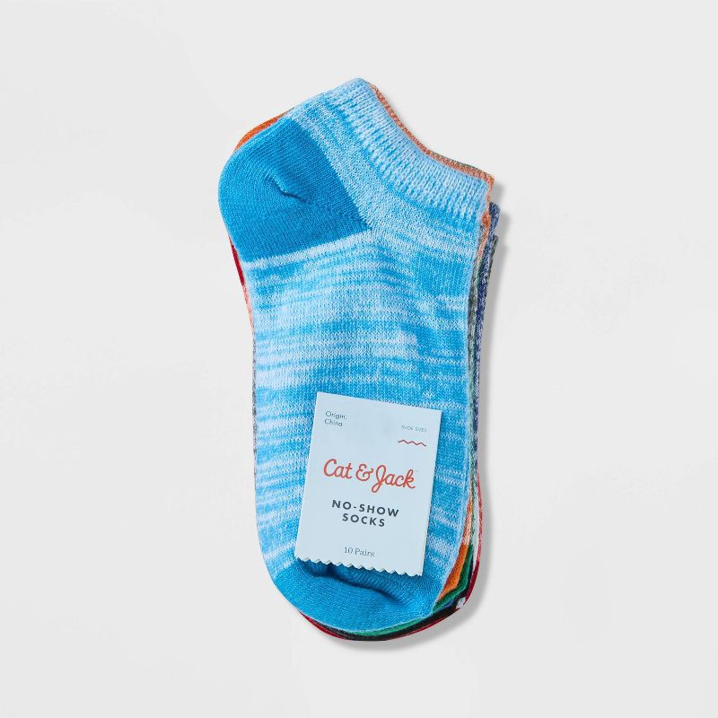 slide 2 of 2, Boys' 10pk Lightweight No Show Socks - Cat & Jack™ L, 10 ct